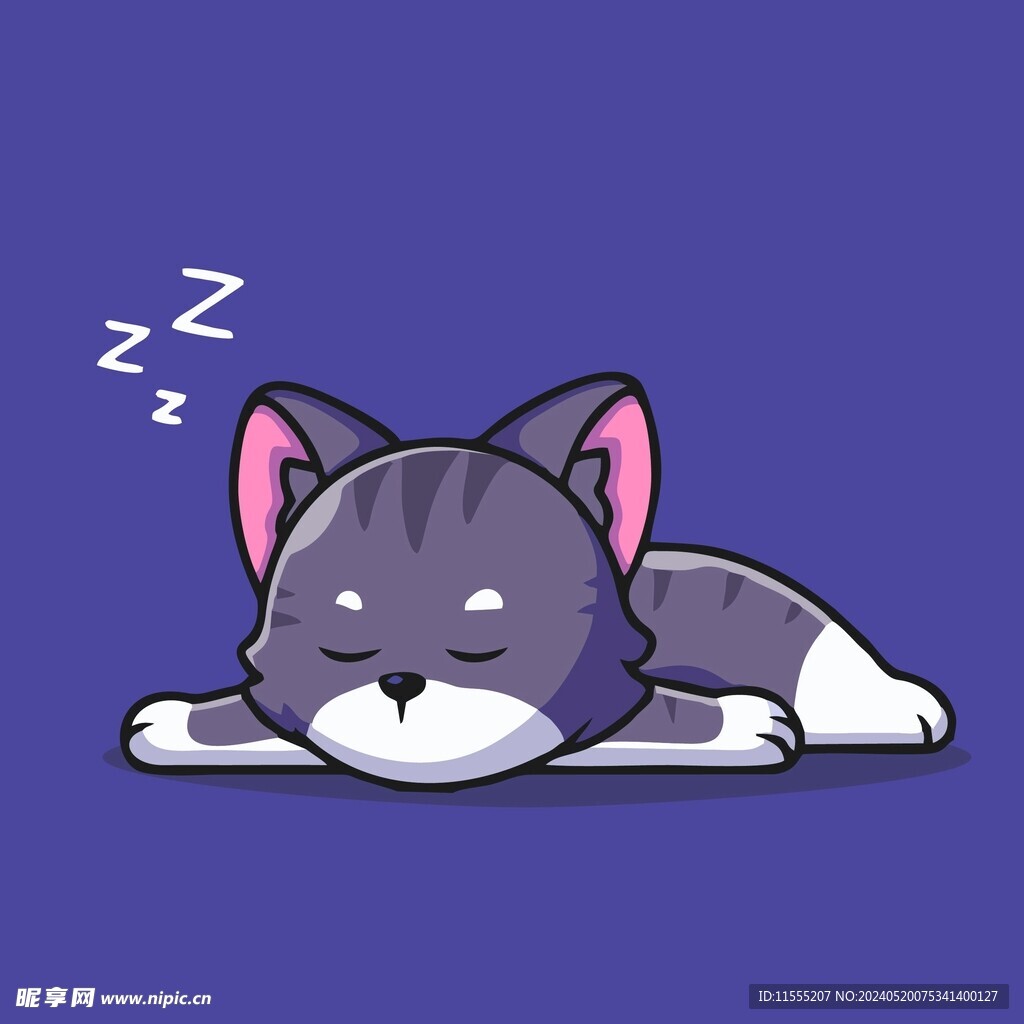 可爱猫咪矢量卡通插画