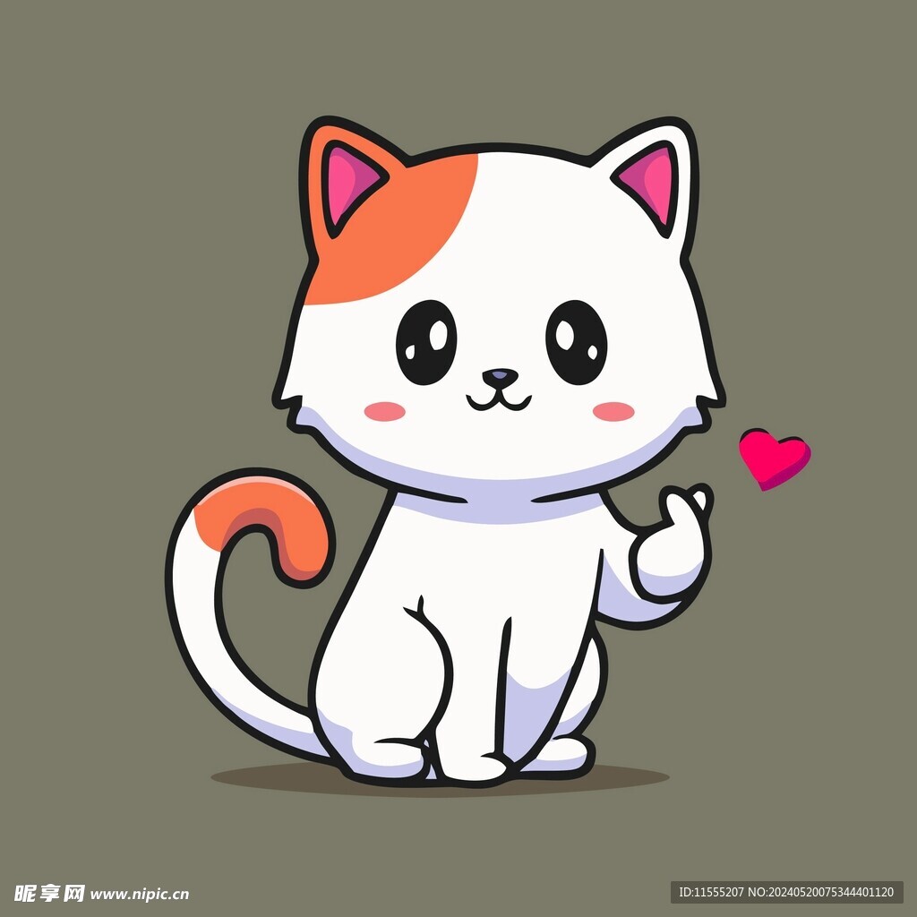 可爱猫咪矢量卡通插画