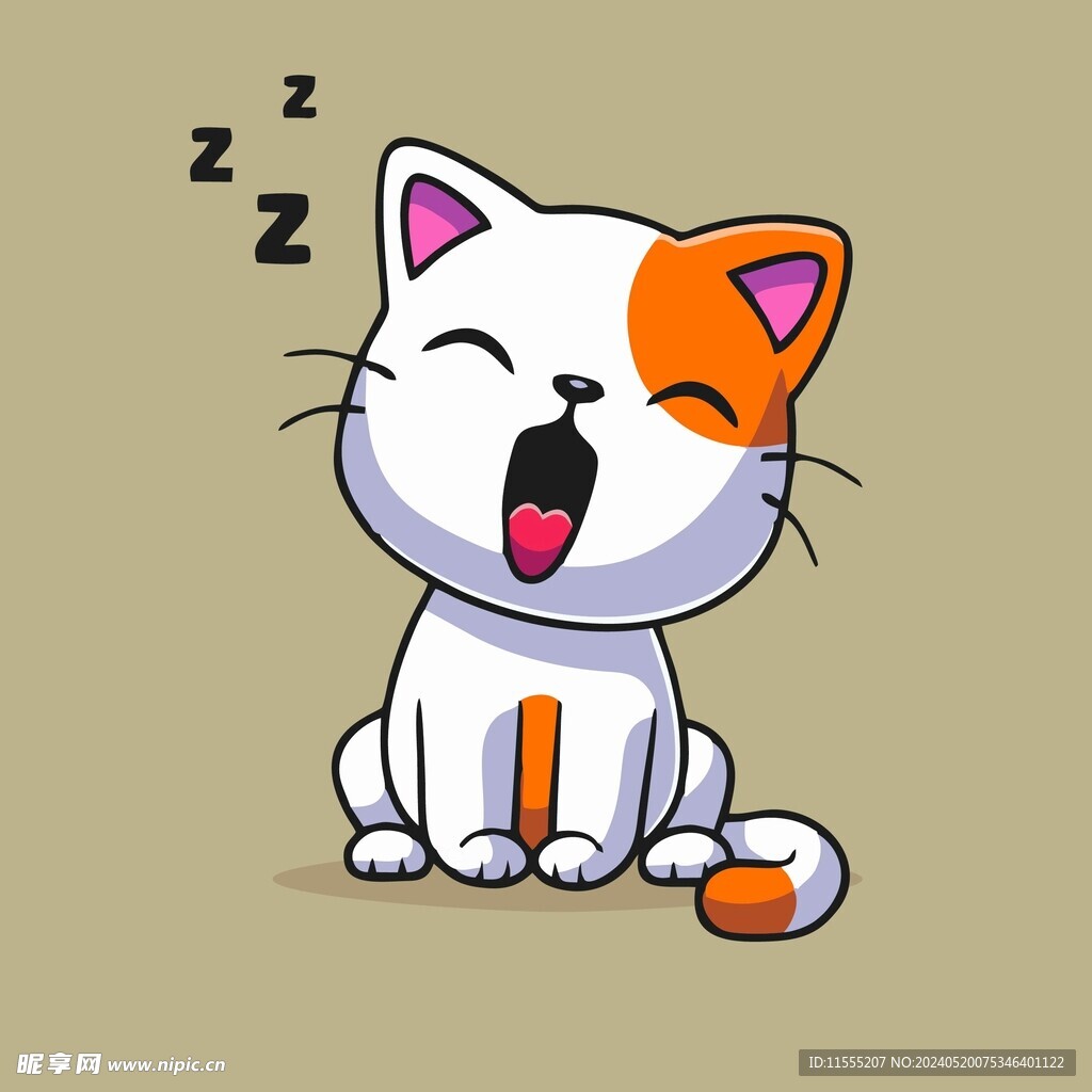 可爱猫咪矢量卡通插画