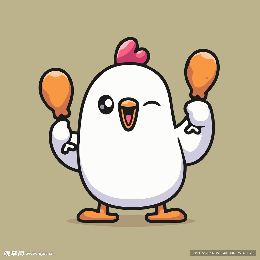 有趣小鸡卡通绘画儿童插画