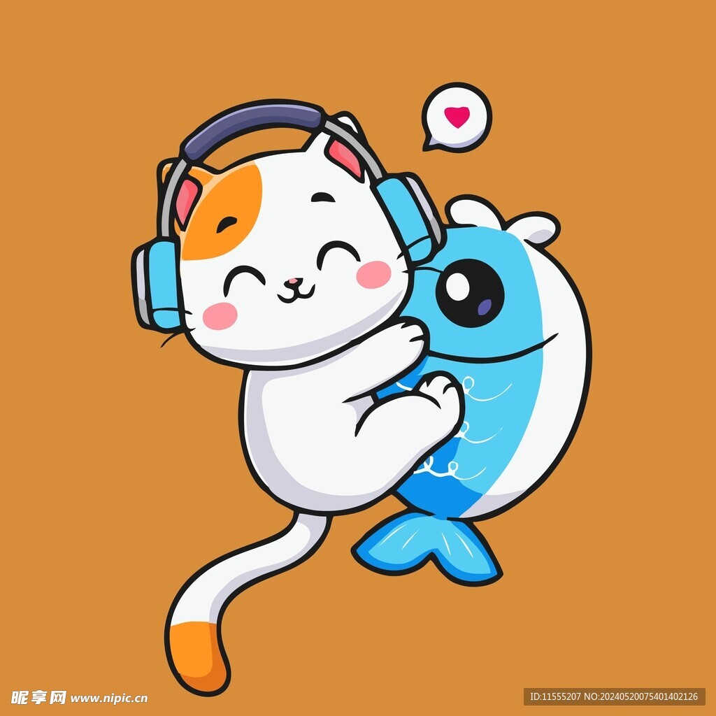 可爱猫咪矢量卡通插画