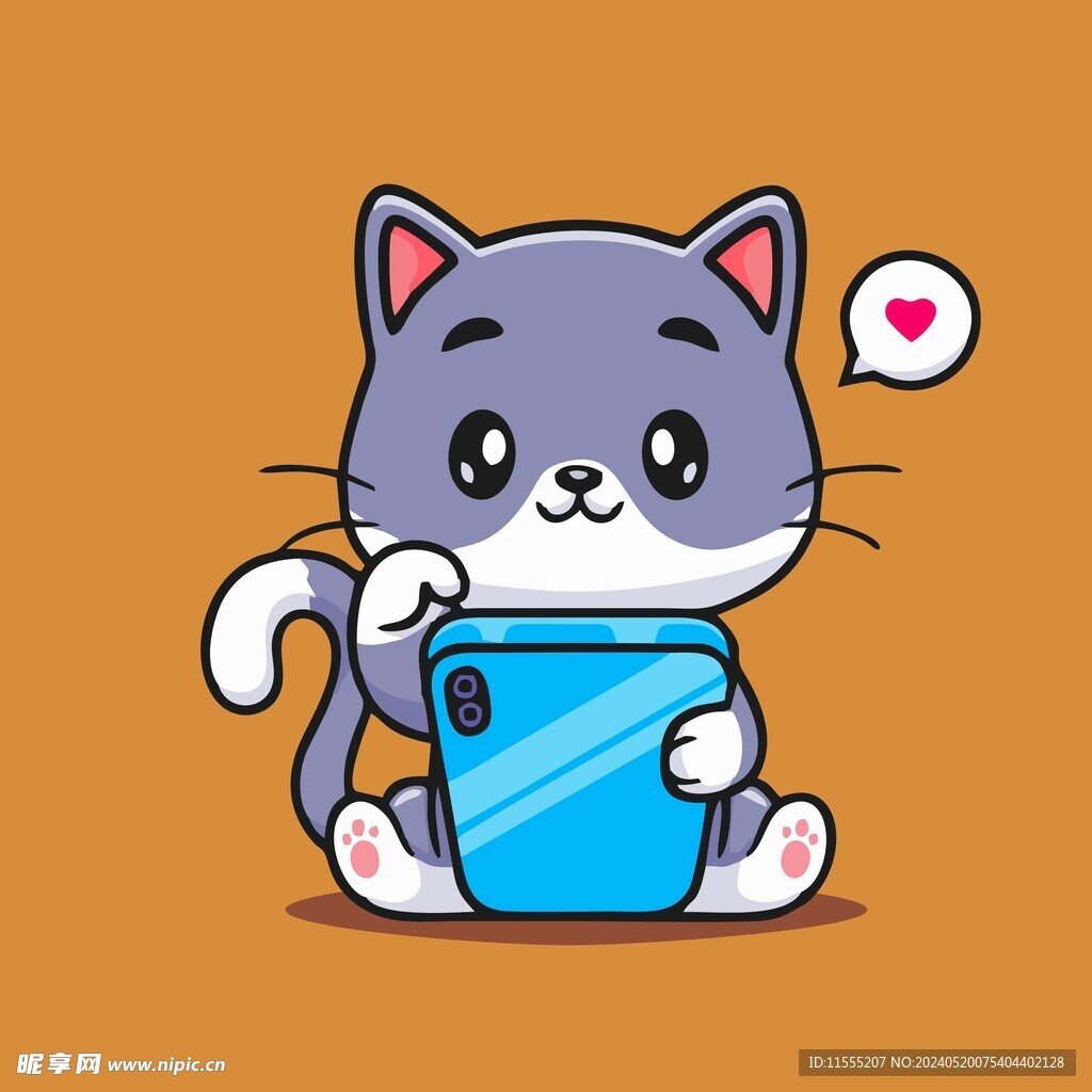 可爱猫咪矢量卡通插画