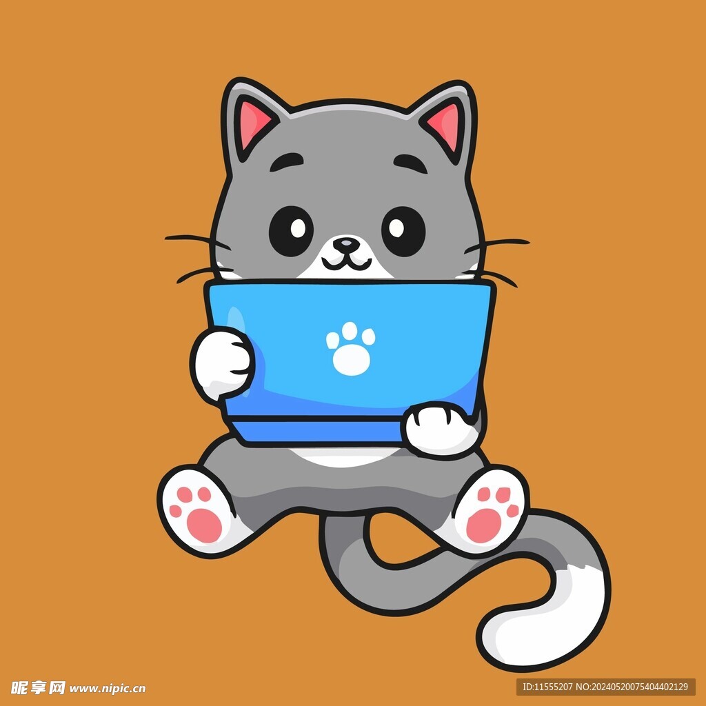 有趣小猫卡通绘画儿童插画