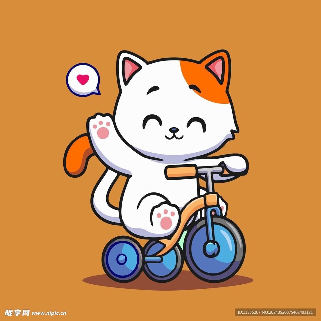 有趣小猫卡通绘画儿童插画