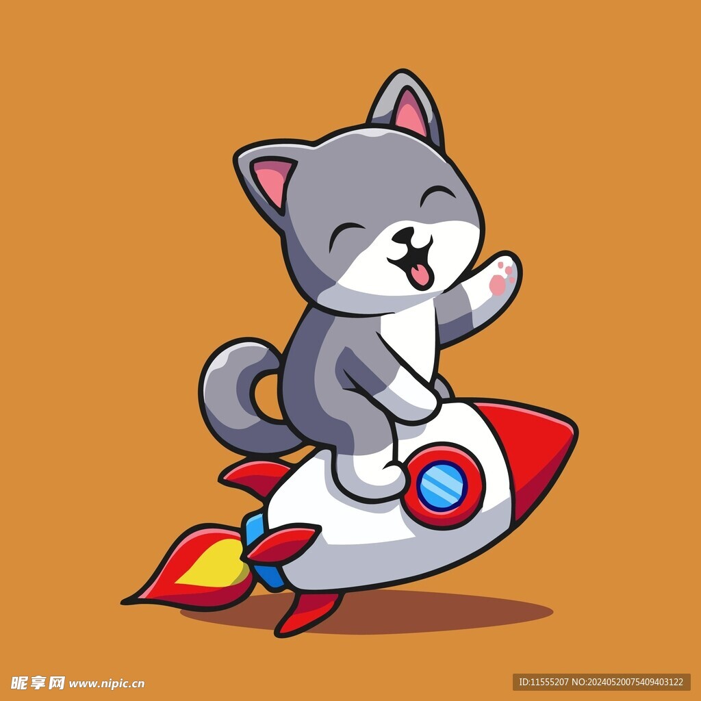 有趣小猫卡通绘画儿童插画