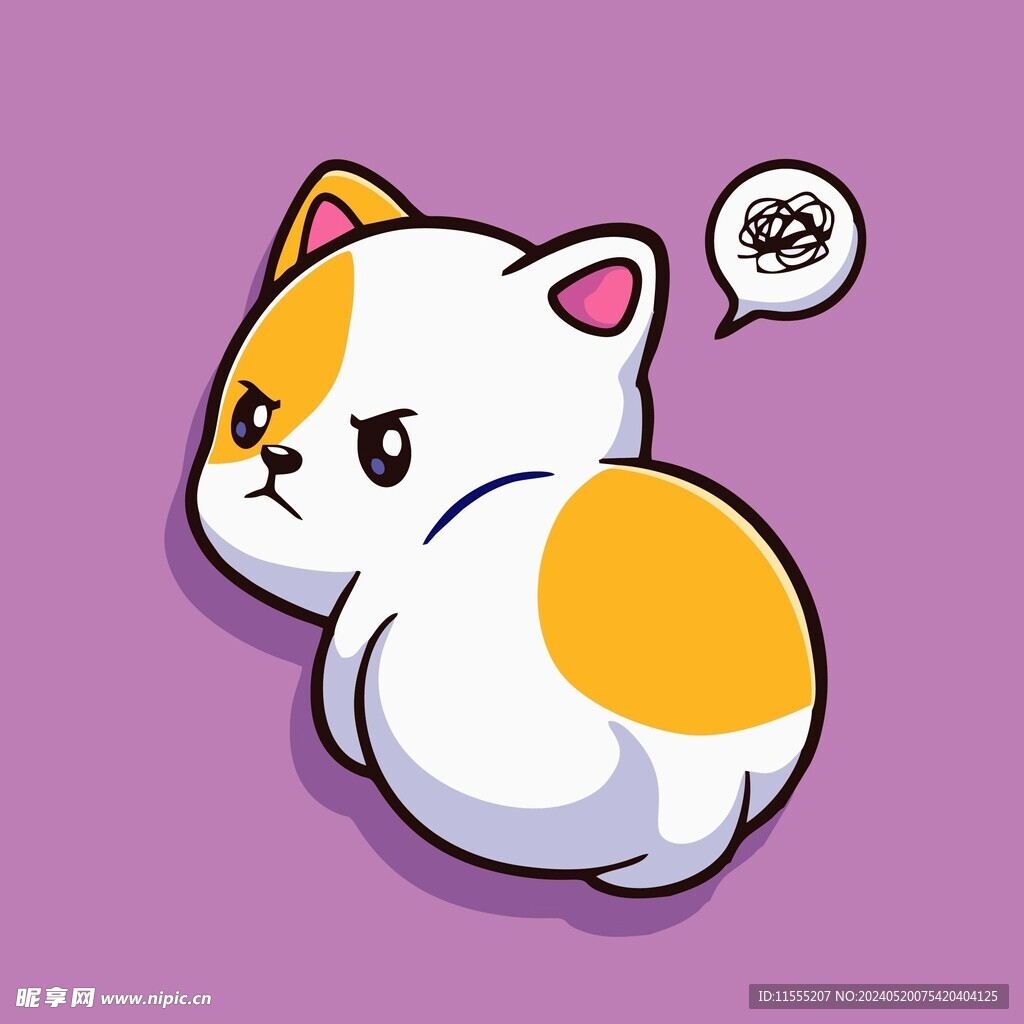 可爱小猫矢量卡通插画