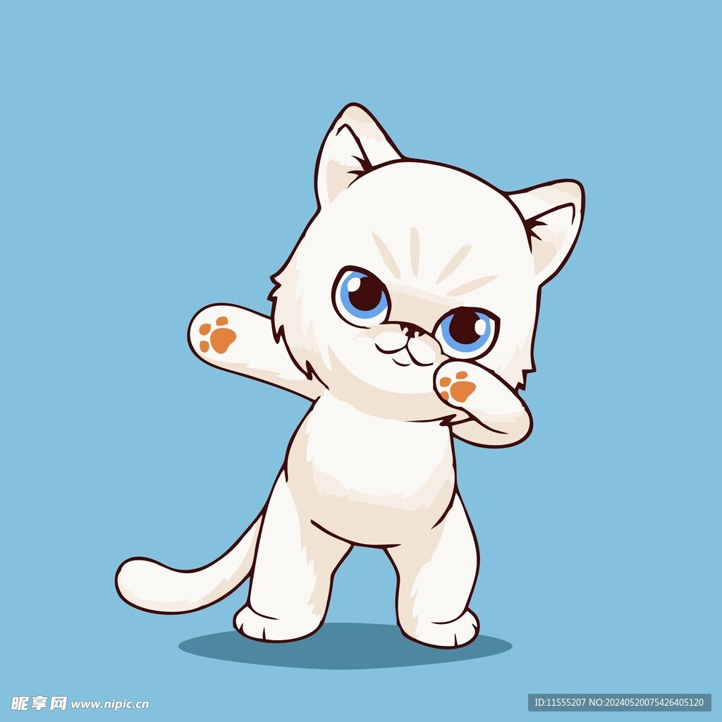 可爱猫咪矢量卡通插画