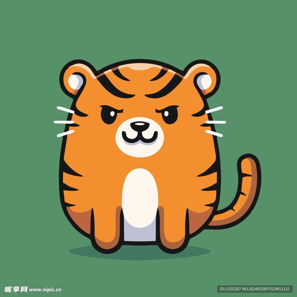 有趣老虎卡通绘画儿童插画