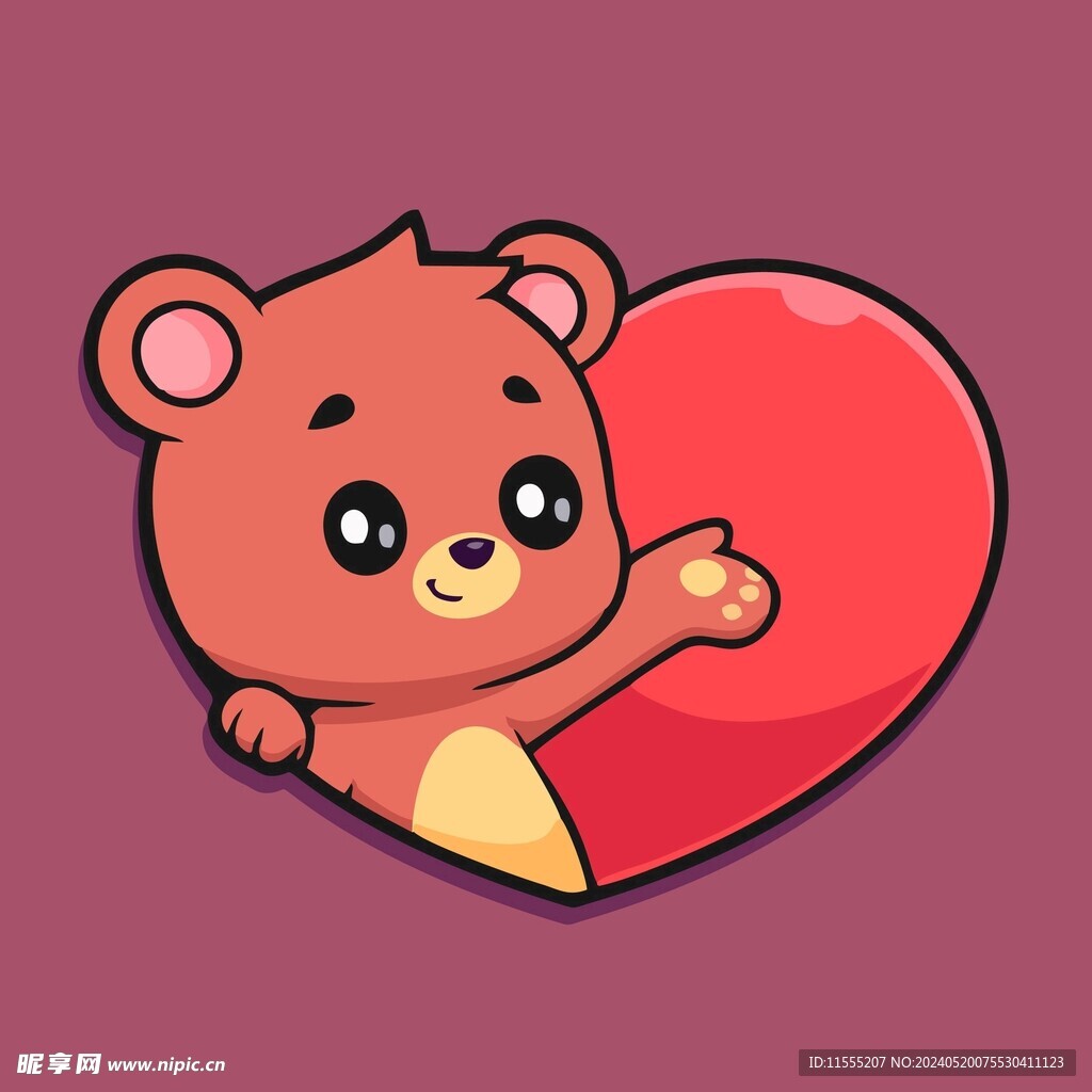 有趣小熊卡通绘画儿童插画