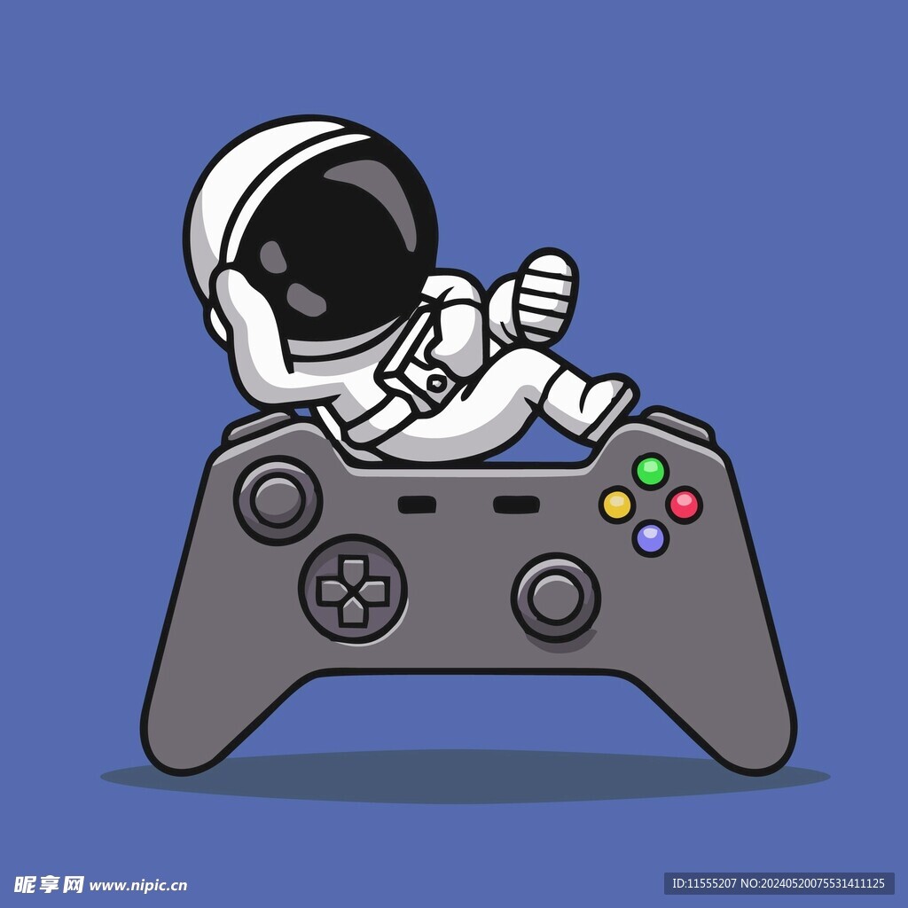 可爱宇航员矢量卡通插画