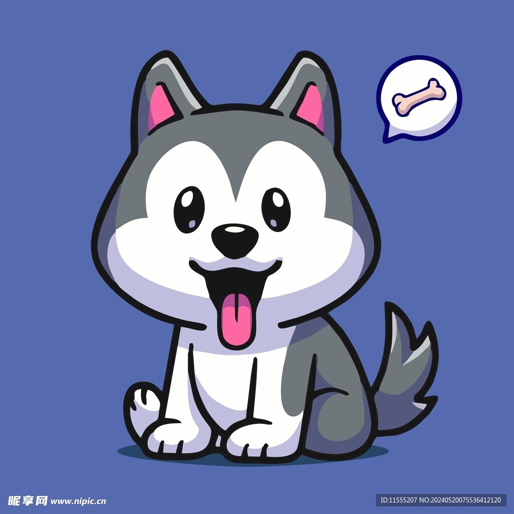 可爱狗狗矢量卡通插画