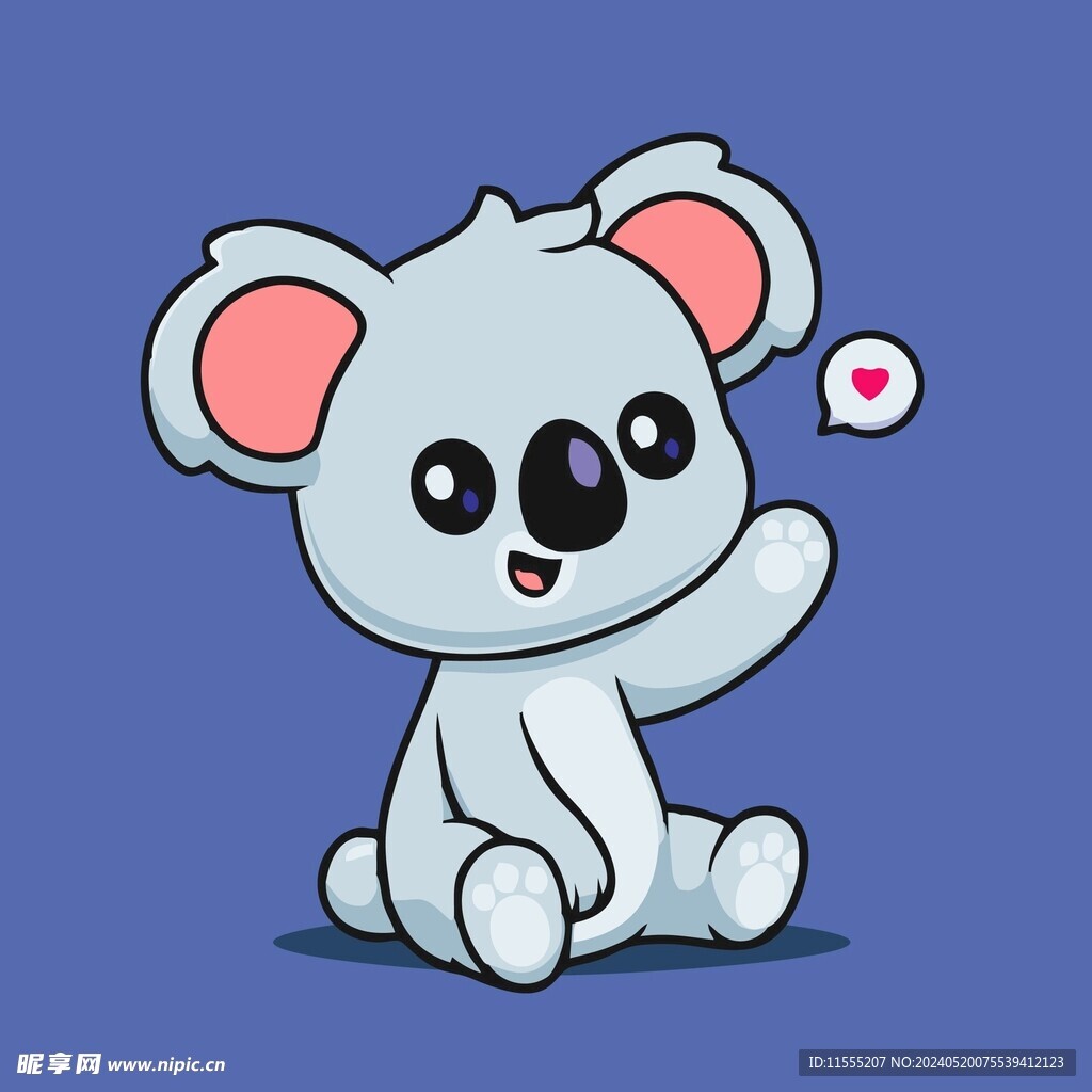 有趣树懒卡通绘画儿童插画