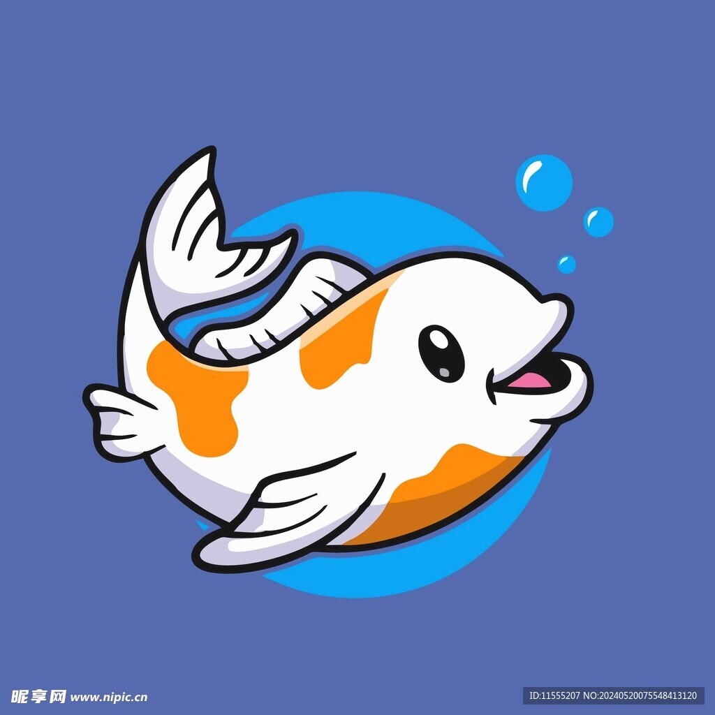 有趣锦鲤卡通绘画儿童插画