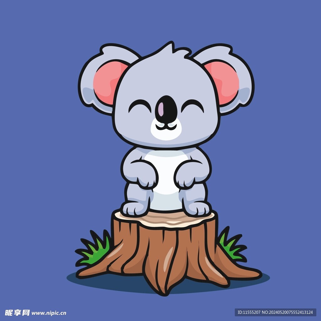 可爱树懒矢量卡通插画