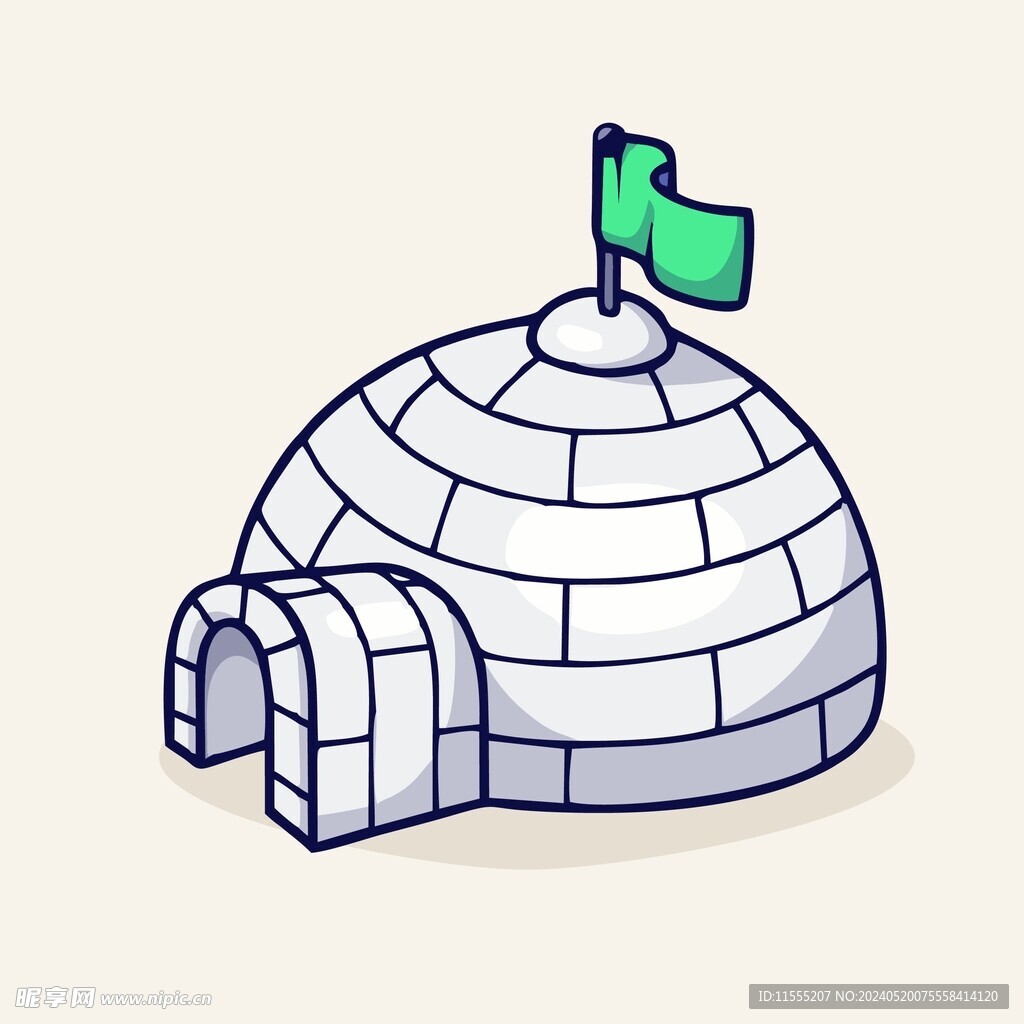 可爱冰屋矢量卡通插画