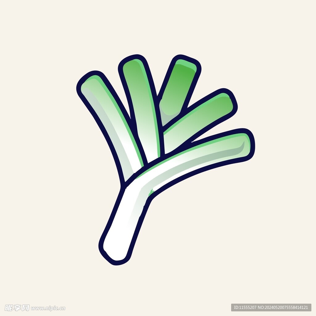 可爱大葱矢量卡通插画