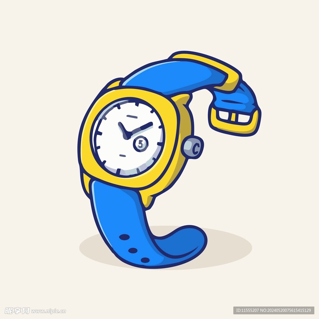 可爱手表矢量卡通插画