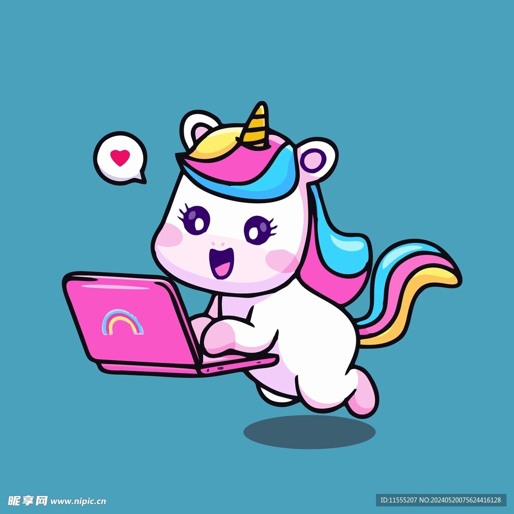 可爱小马矢量卡通插画