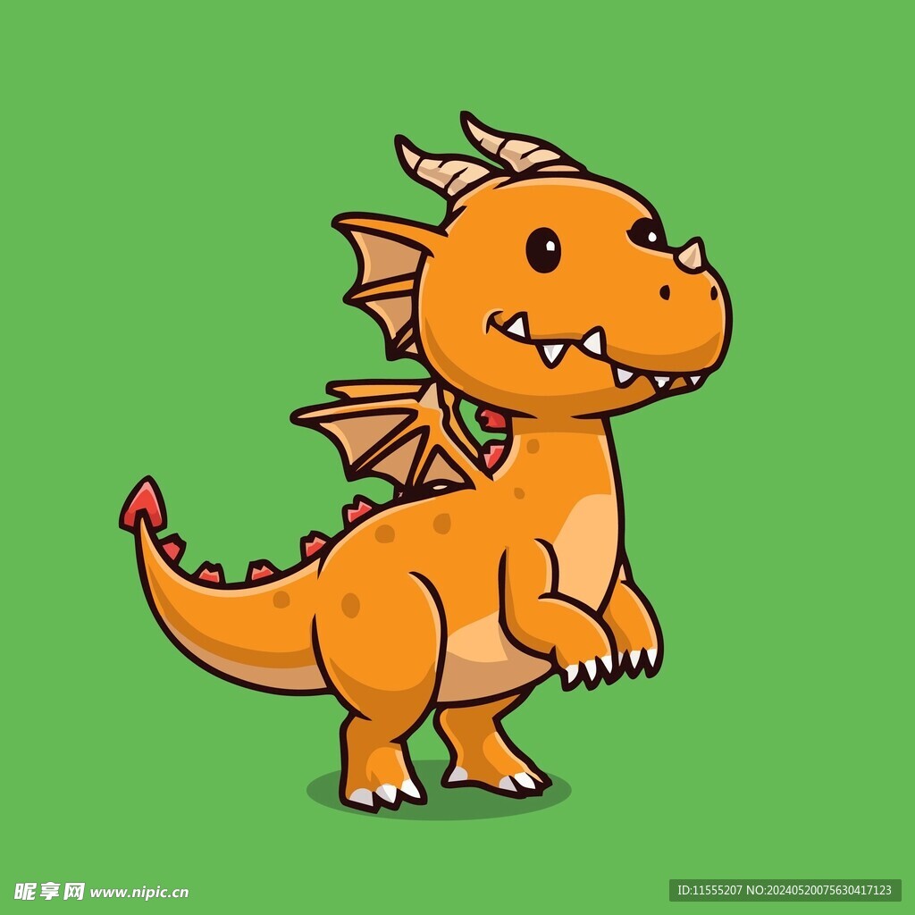 可爱恐龙矢量卡通插画