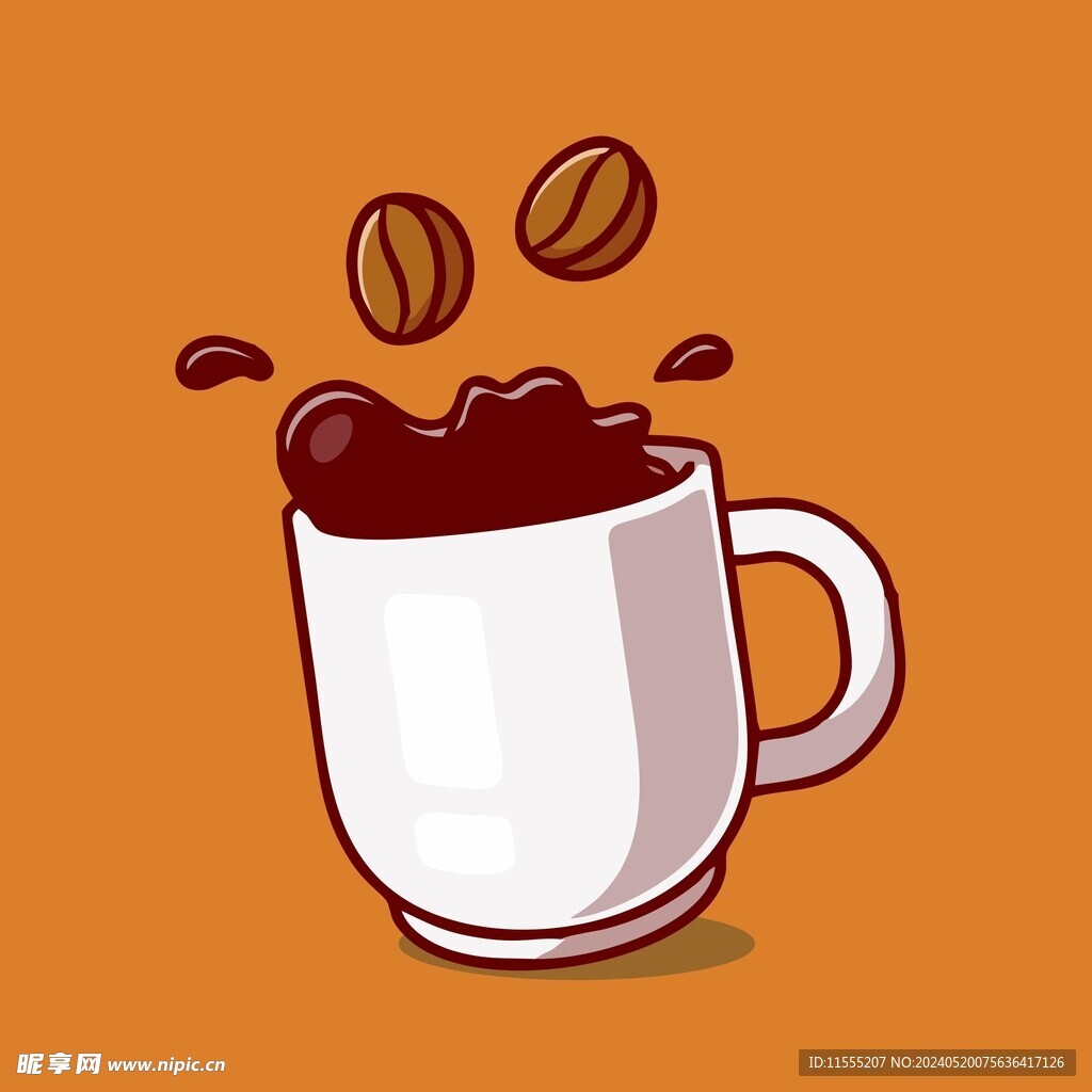 美味咖啡矢量卡通插画