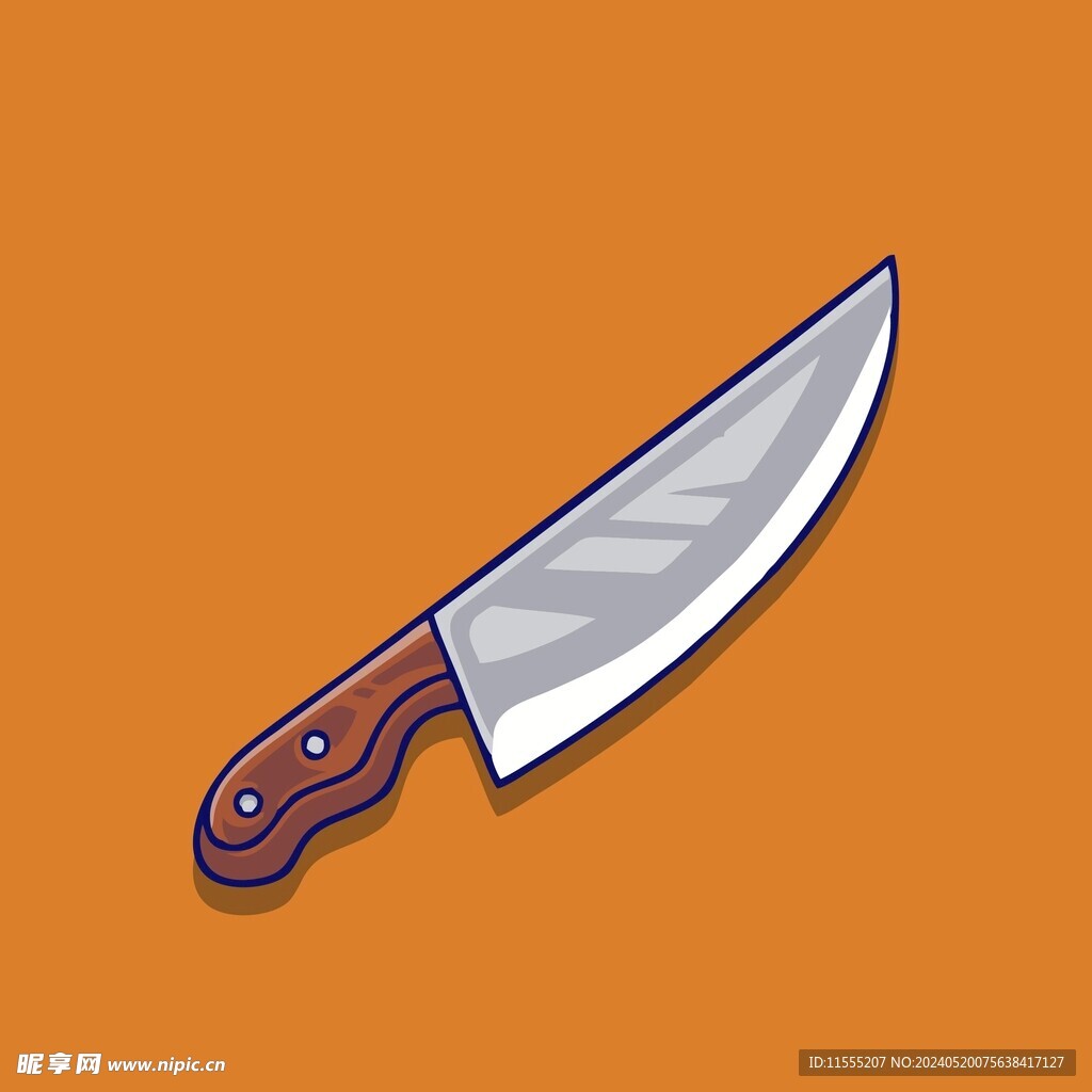 可爱菜刀矢量卡通插画