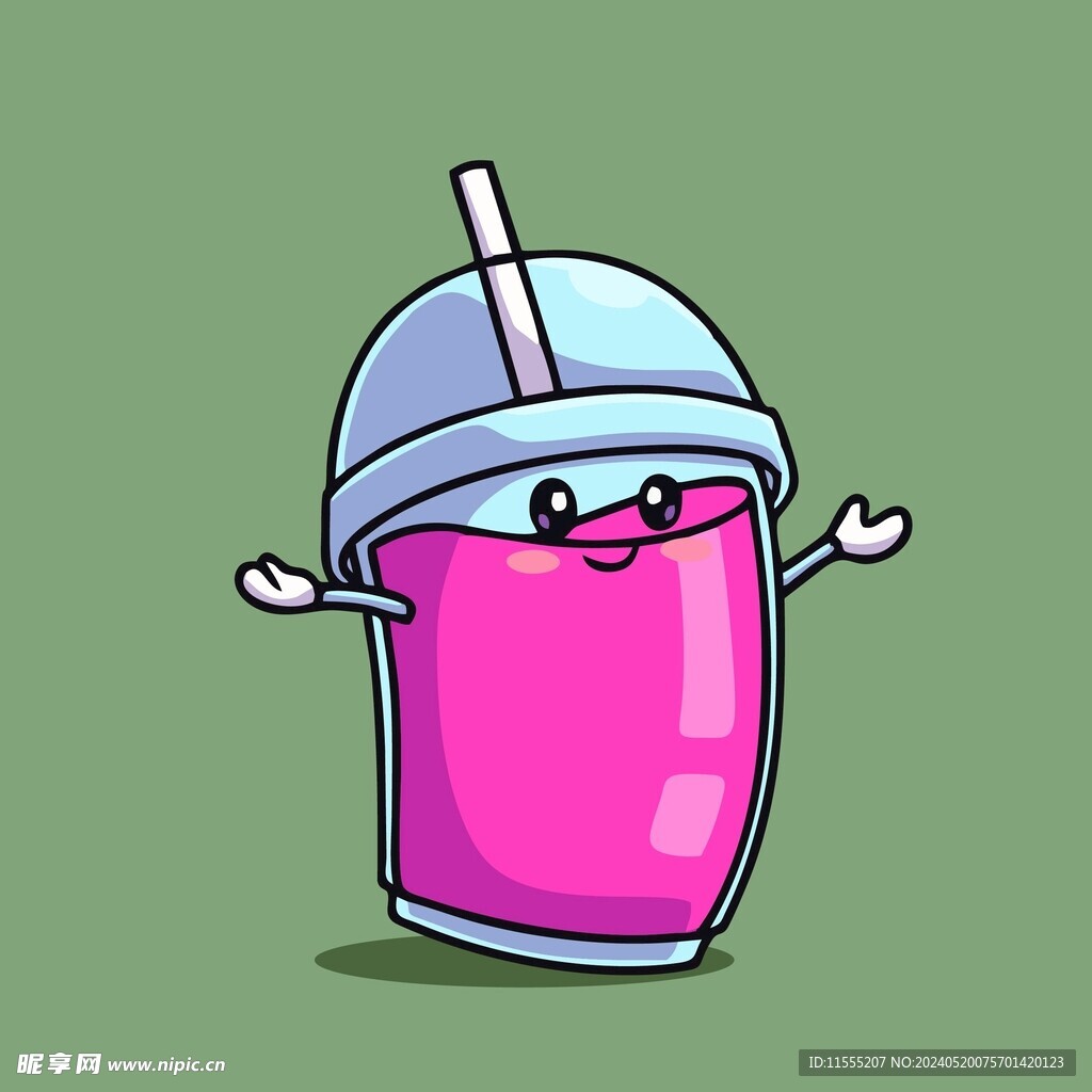 可爱果汁超人矢量卡通插画