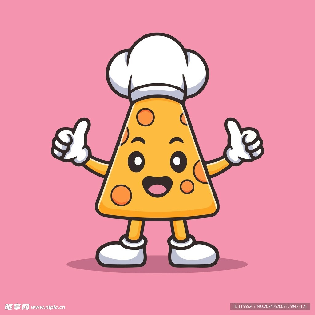 可爱奶酪人矢量卡通插画