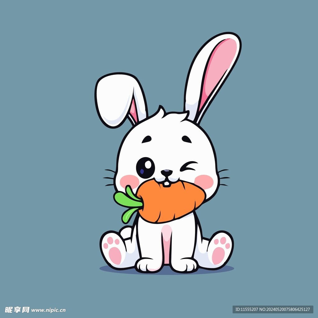 可爱小兔子矢量卡通插画