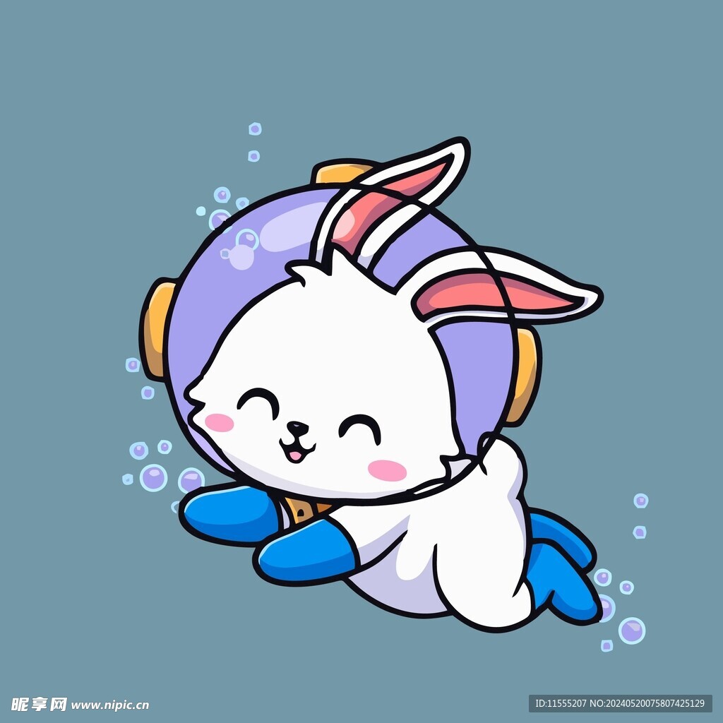 可爱小兔子矢量卡通插画