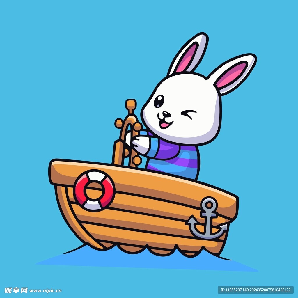 可爱小兔子矢量卡通插画