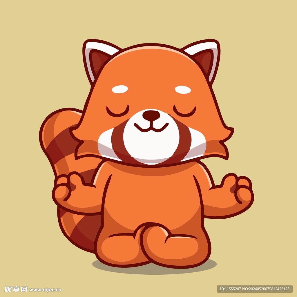 可爱小浣熊矢量卡通插画