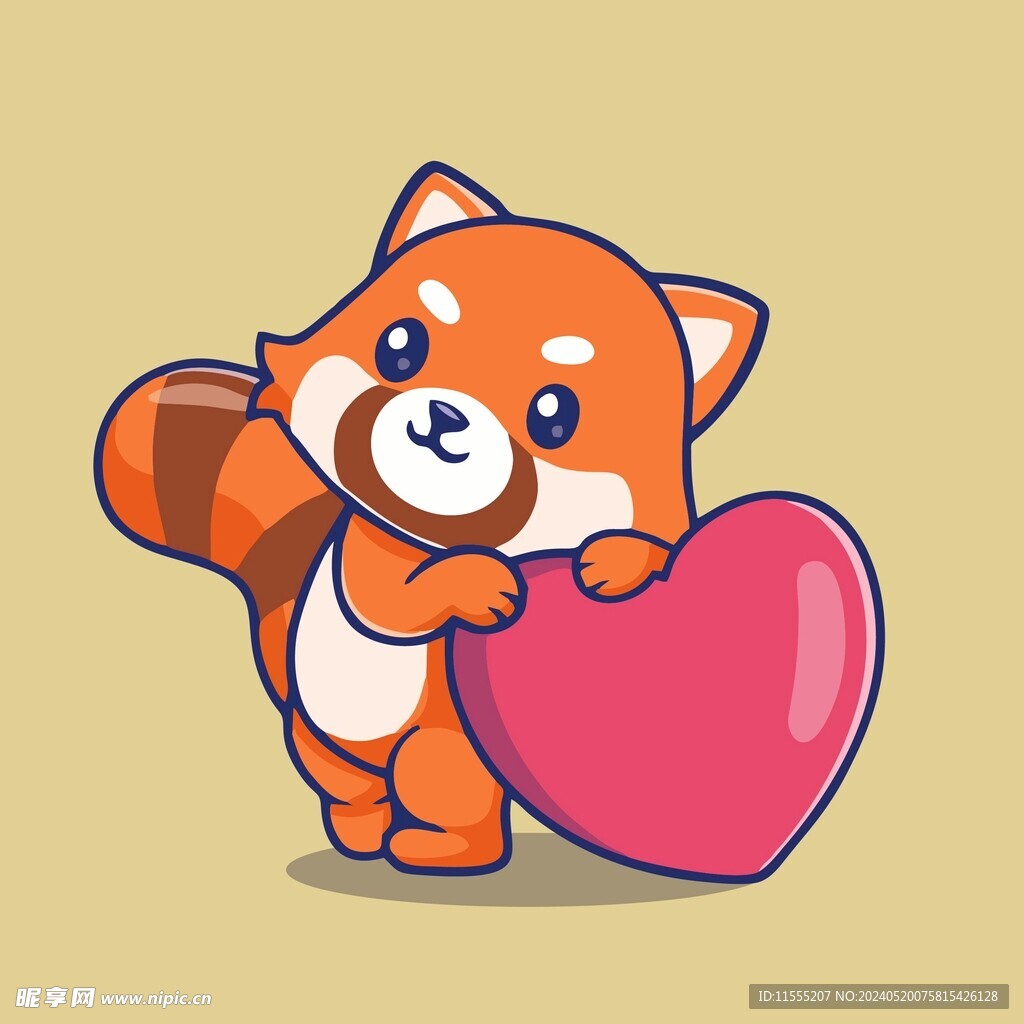 可爱小浣熊矢量卡通插画