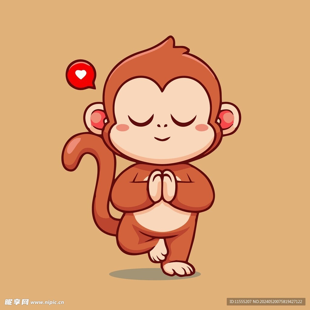可爱小猴矢量卡通插画