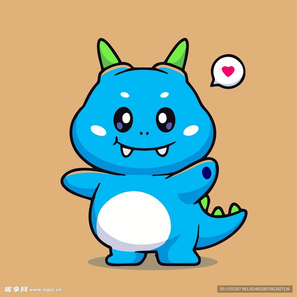 可爱怪物矢量卡通画儿童插画