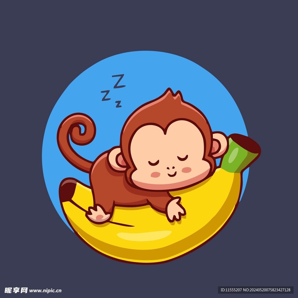 可爱小猴矢量卡通插画