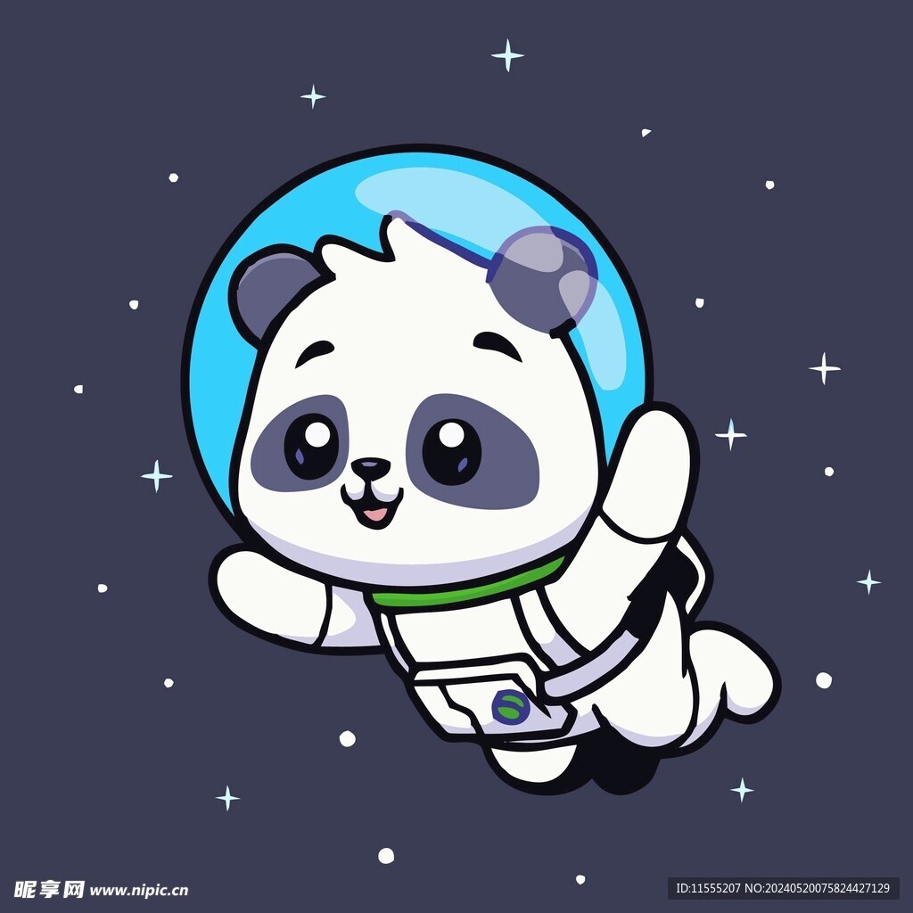 可爱熊猫矢量卡通插画