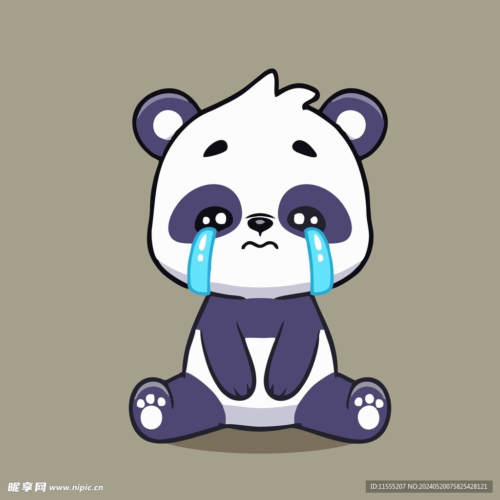 可爱熊猫矢量卡通插画