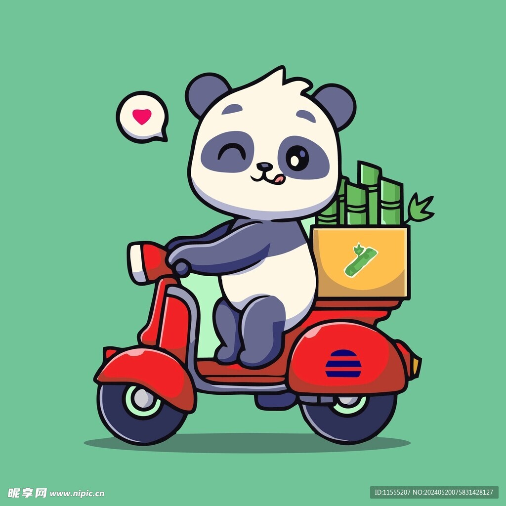 可爱熊猫矢量卡通插画