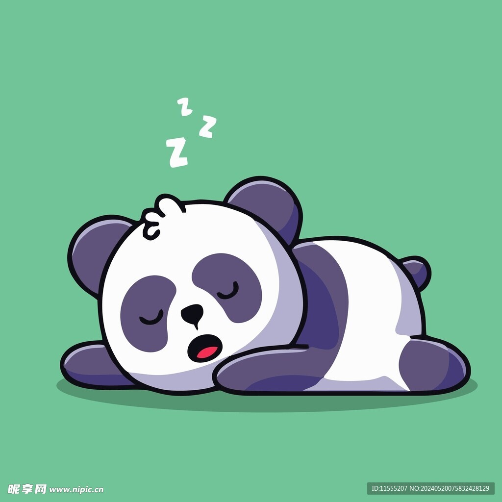 可爱熊猫矢量卡通插画