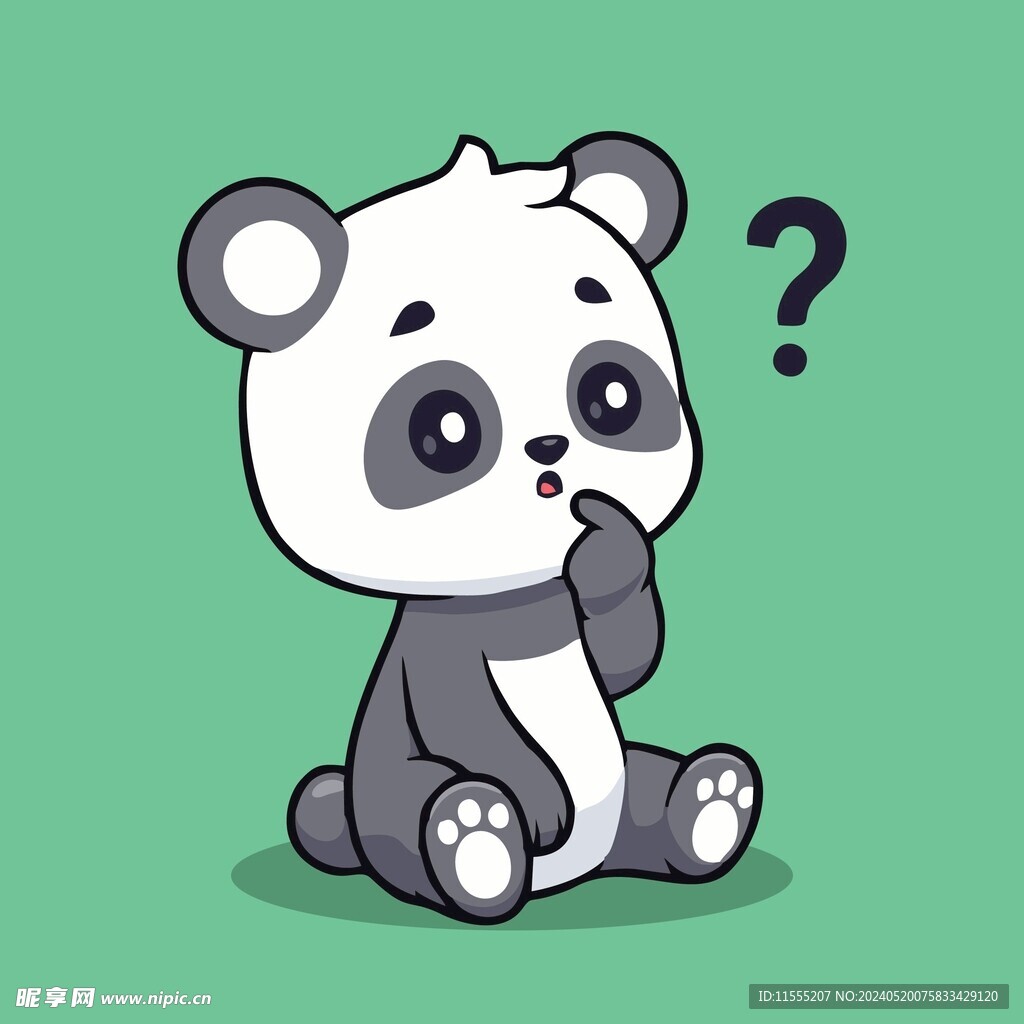可爱熊猫矢量卡通插画
