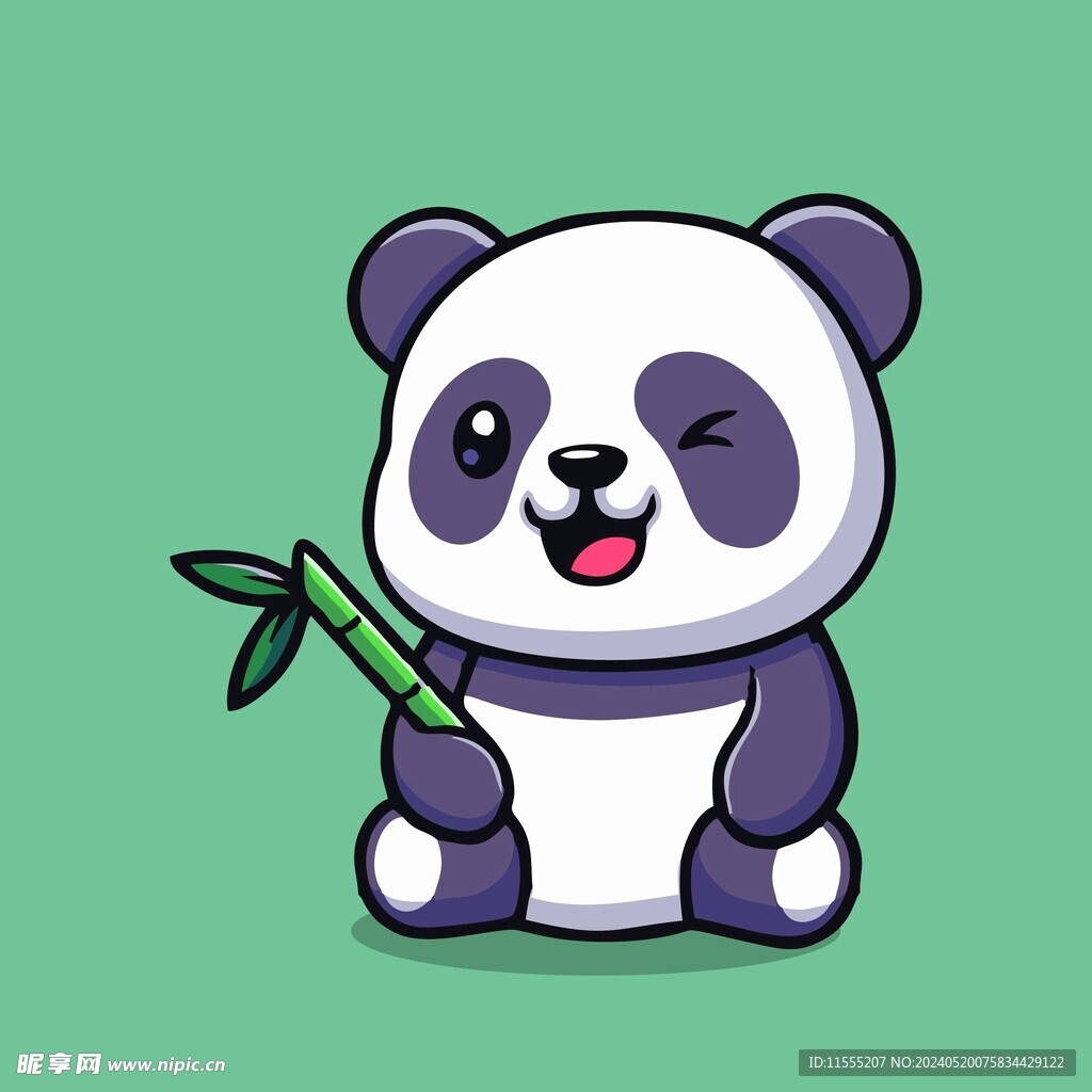 可爱熊猫矢量卡通插画