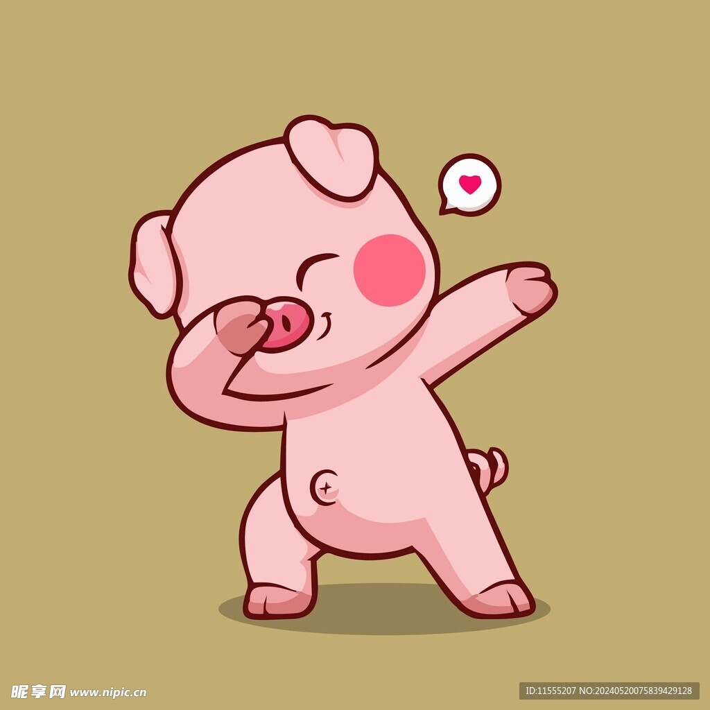 可爱小猪矢量卡通插画
