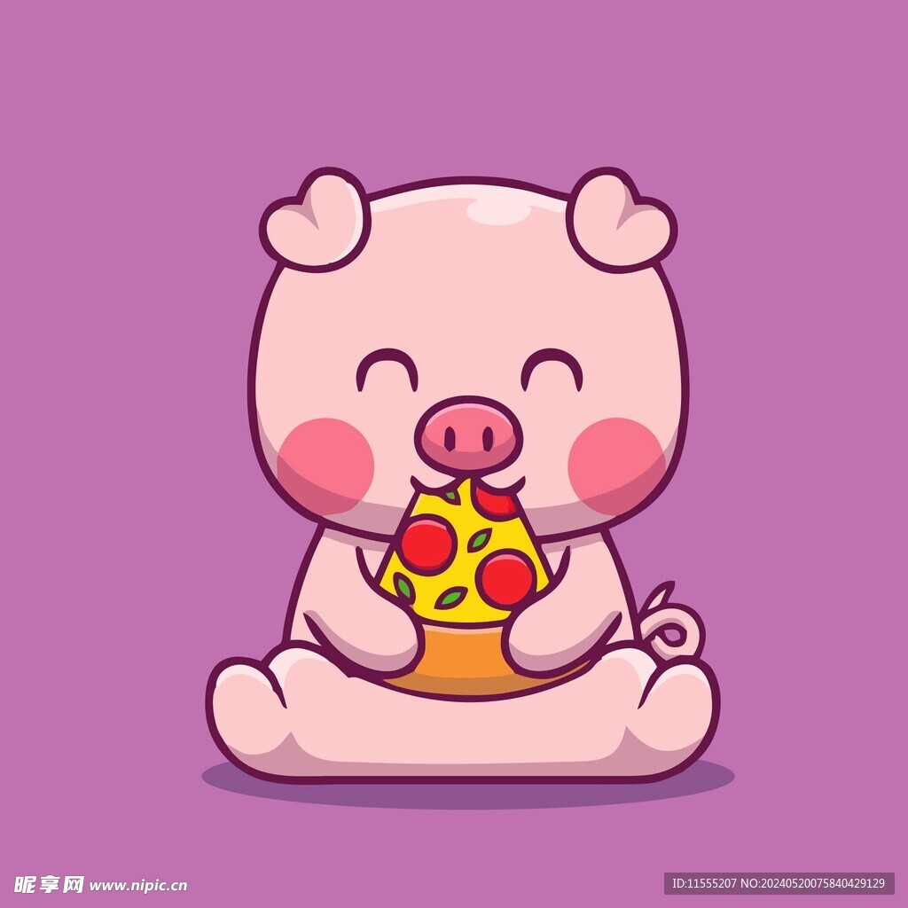 可爱小猪矢量卡通插画