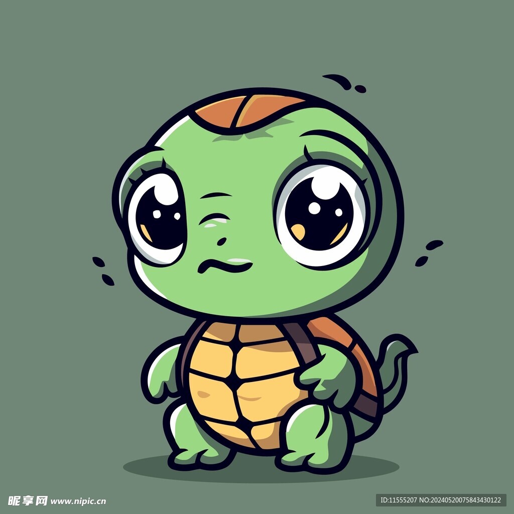 可爱海龟矢量卡通插画