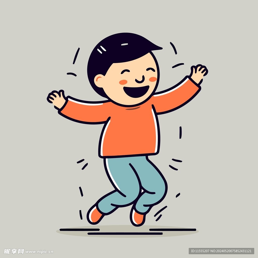 可爱玩耍的男孩矢量卡通插画