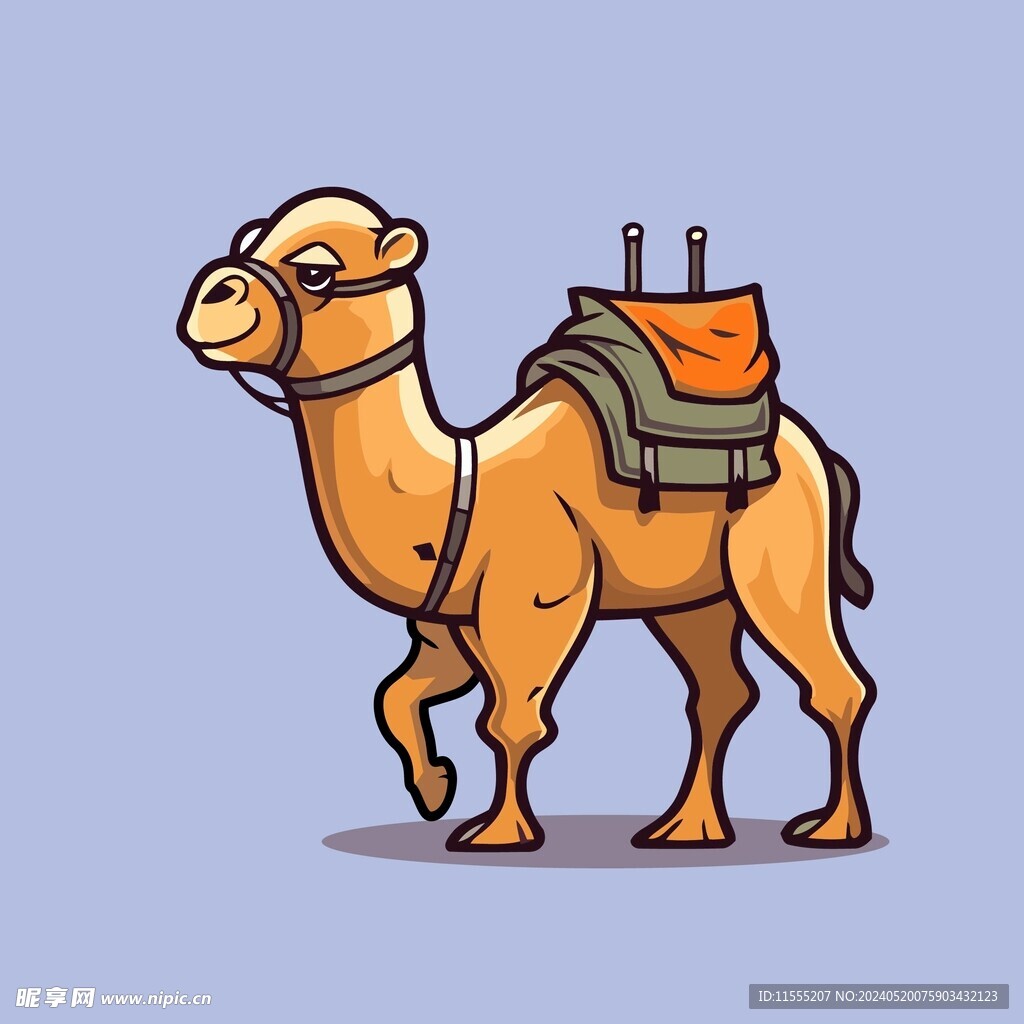 可爱骆驼矢量卡通插画