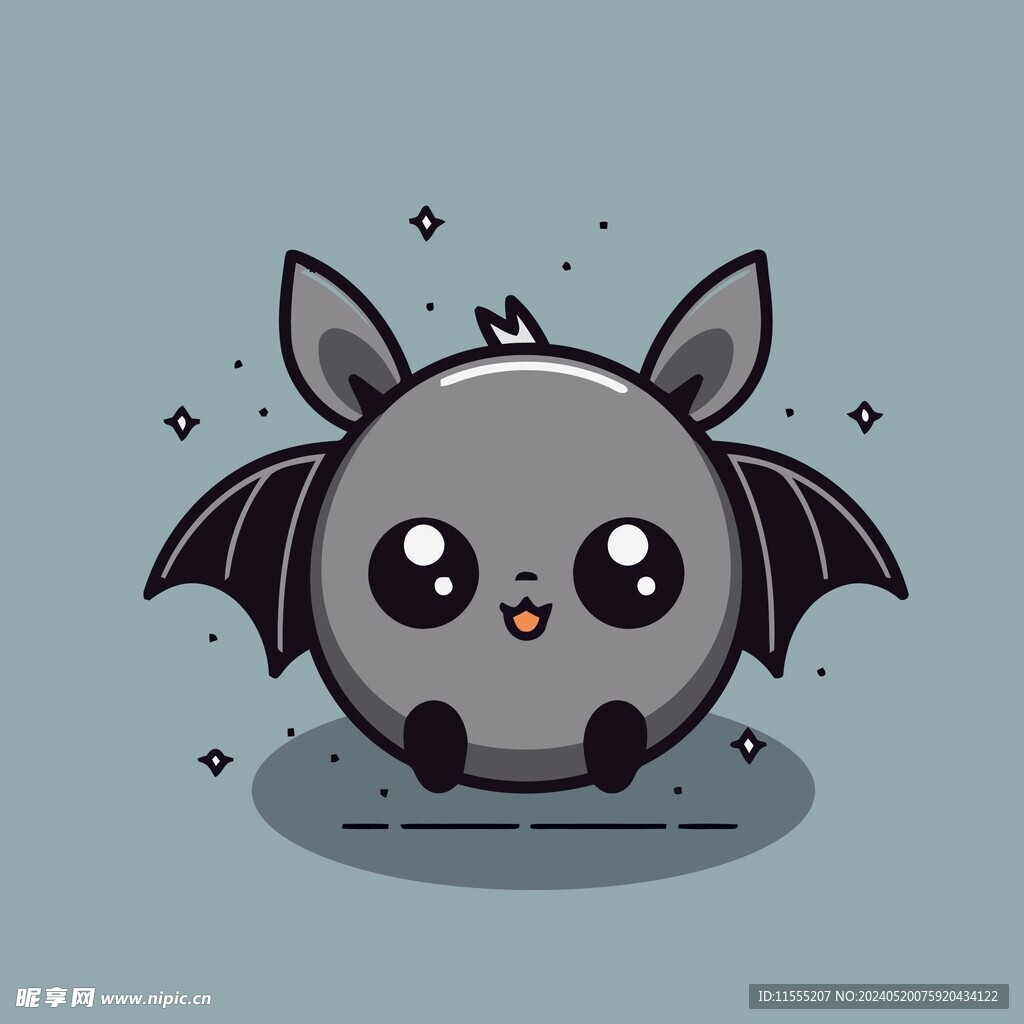 可爱蝙蝠矢量卡通插画