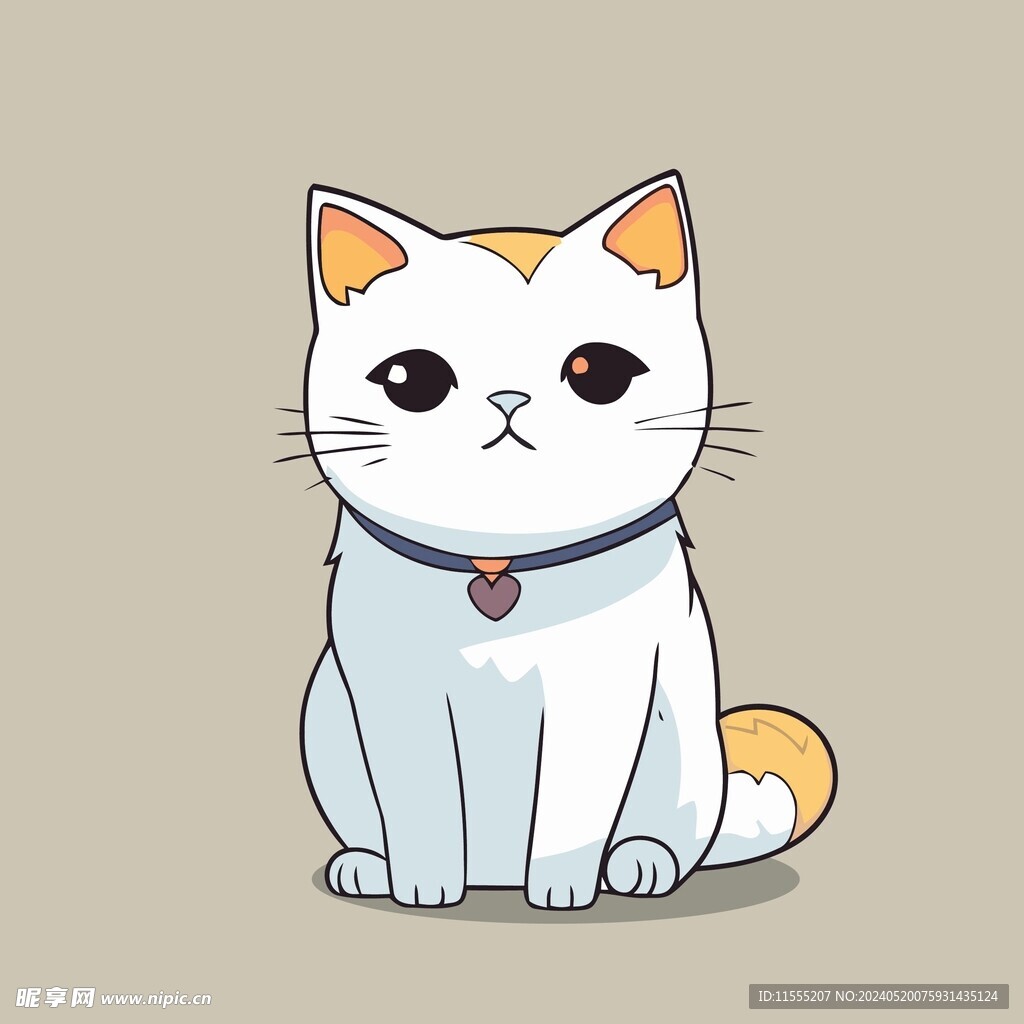 可爱小猫矢量卡通画儿童插画