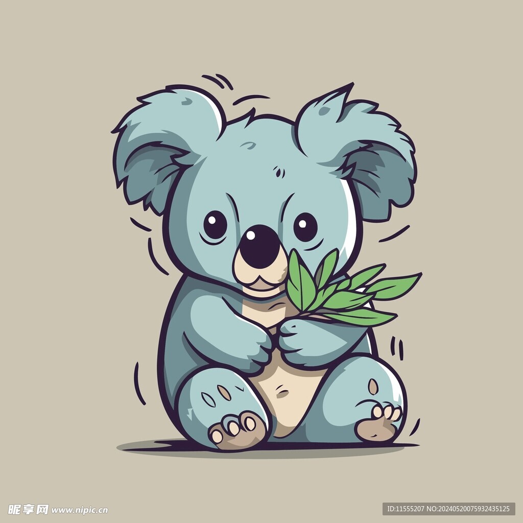 可爱树懒矢量卡通画儿童插画