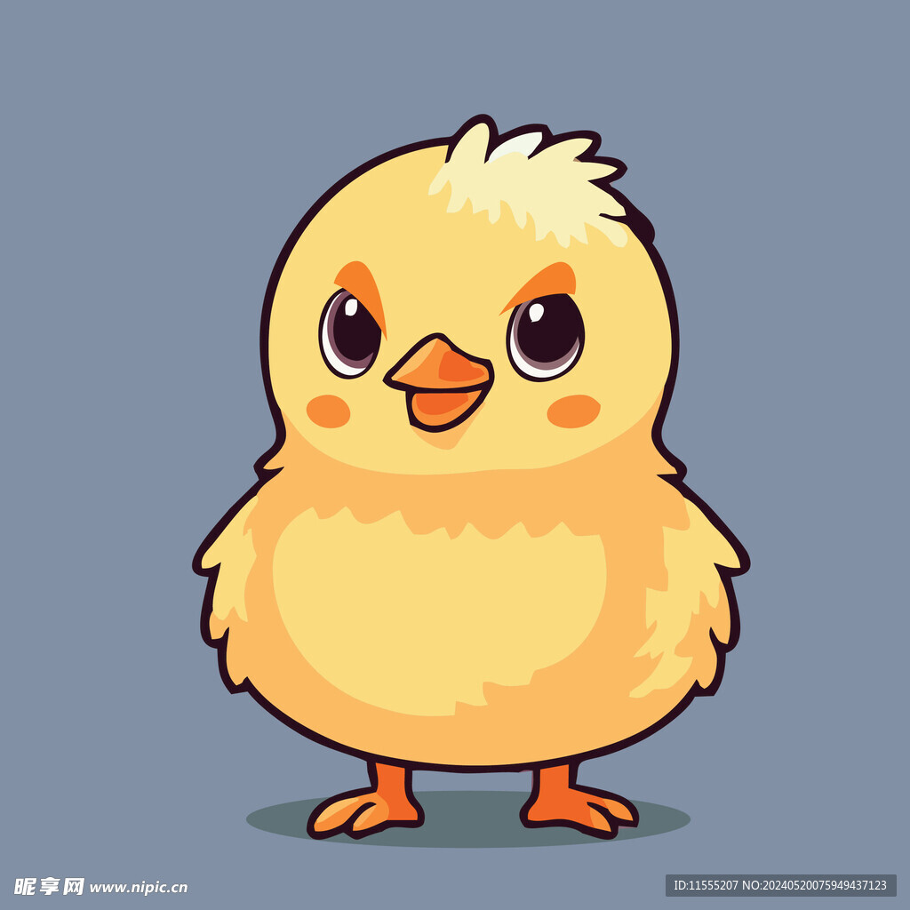 可爱小黄鸡矢量卡通画儿童插画